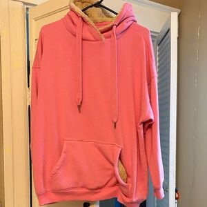 aerie Pink Sherpa-Lined Hoodie Sweatshirt
